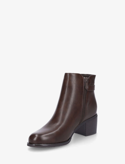 Bottines en simili à talon - Marron - 3