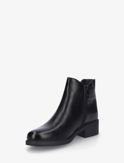 Bottines plates élastiquées croco - Noir - 3