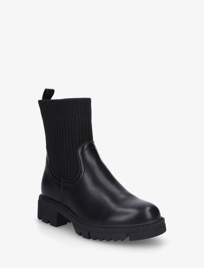 Bottines plates montantes bi-matière - Noir - 2