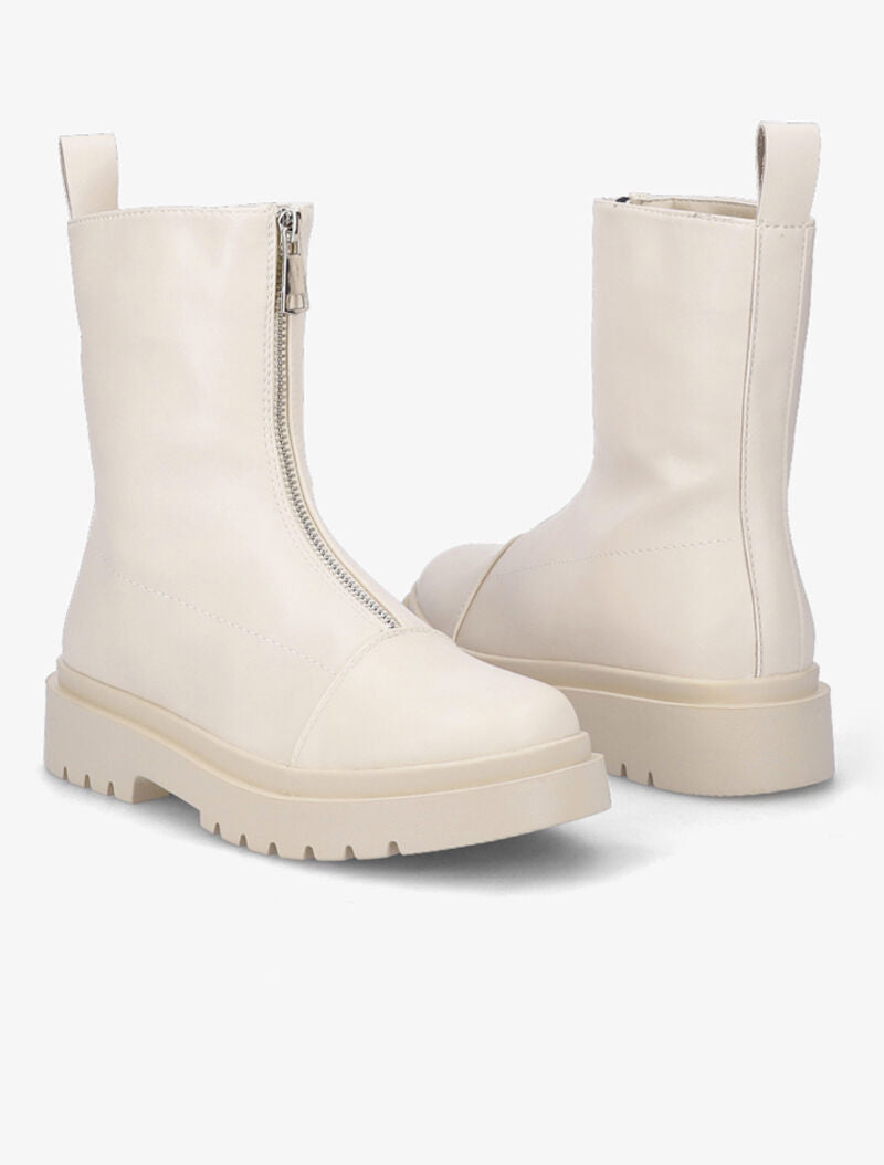 Boots montantes zippées - Beige - 5