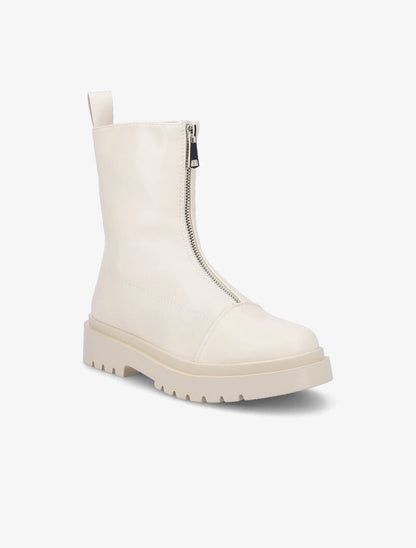 Boots montantes zippées - Beige - 3