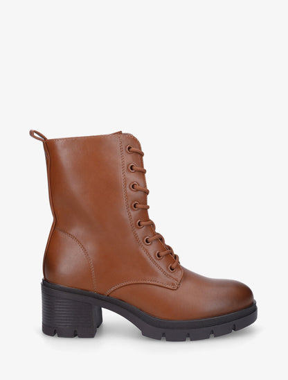 Bottines montantes à talon - Camel - 1
