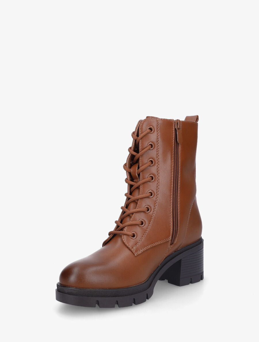 Bottines montantes à talon - Camel - 3