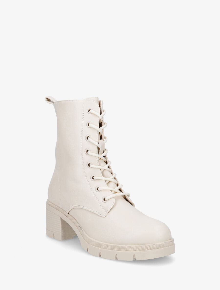Bottines montantes à talon - Beige - 2