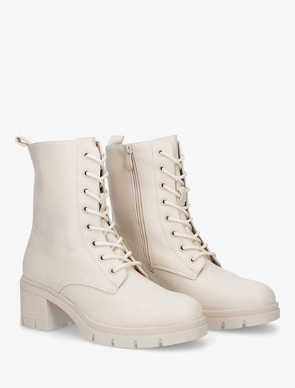 Bottines montantes à talon - Beige - 4