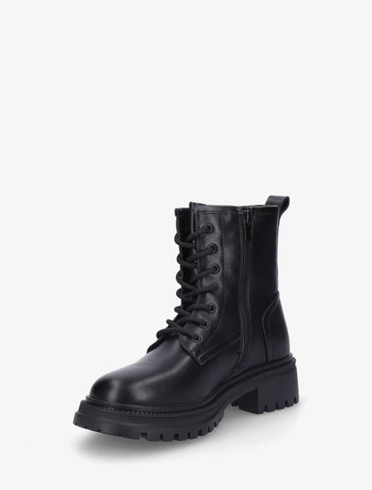 Bottines en simili à lacets - Noir - 3