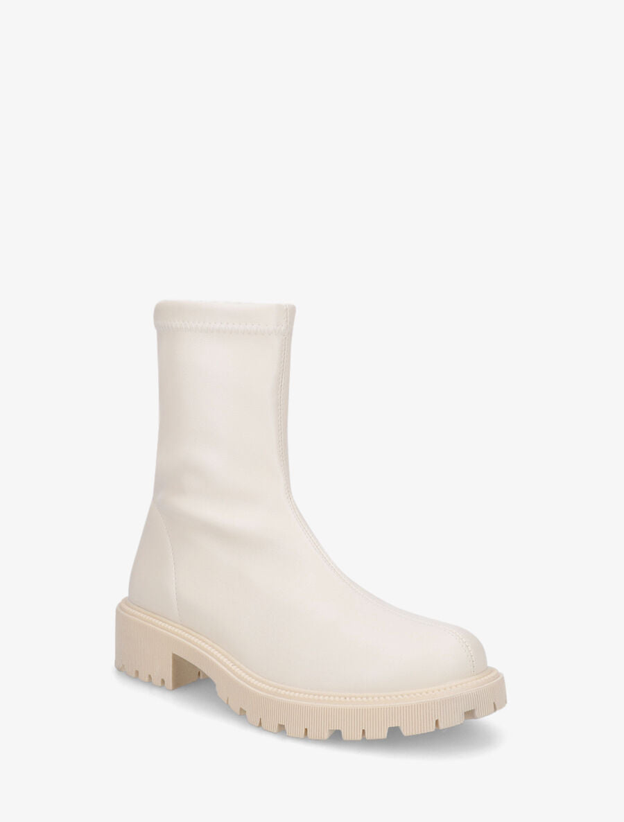 Bottines souples en simili - Crème - 2