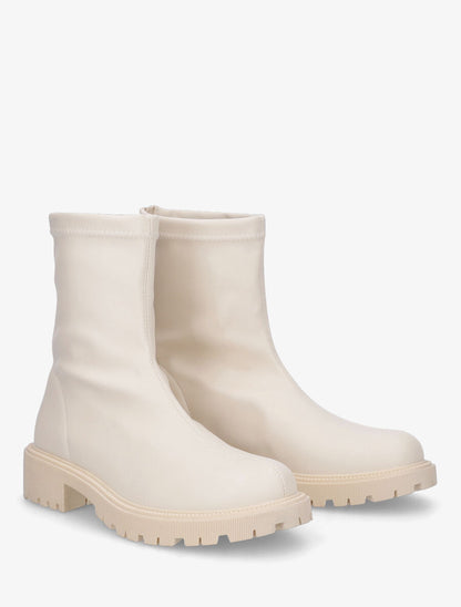 Bottines souples en simili - Crème - 4
