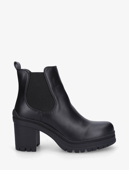 Bottines à semelle et talon crantés - Noir - 1