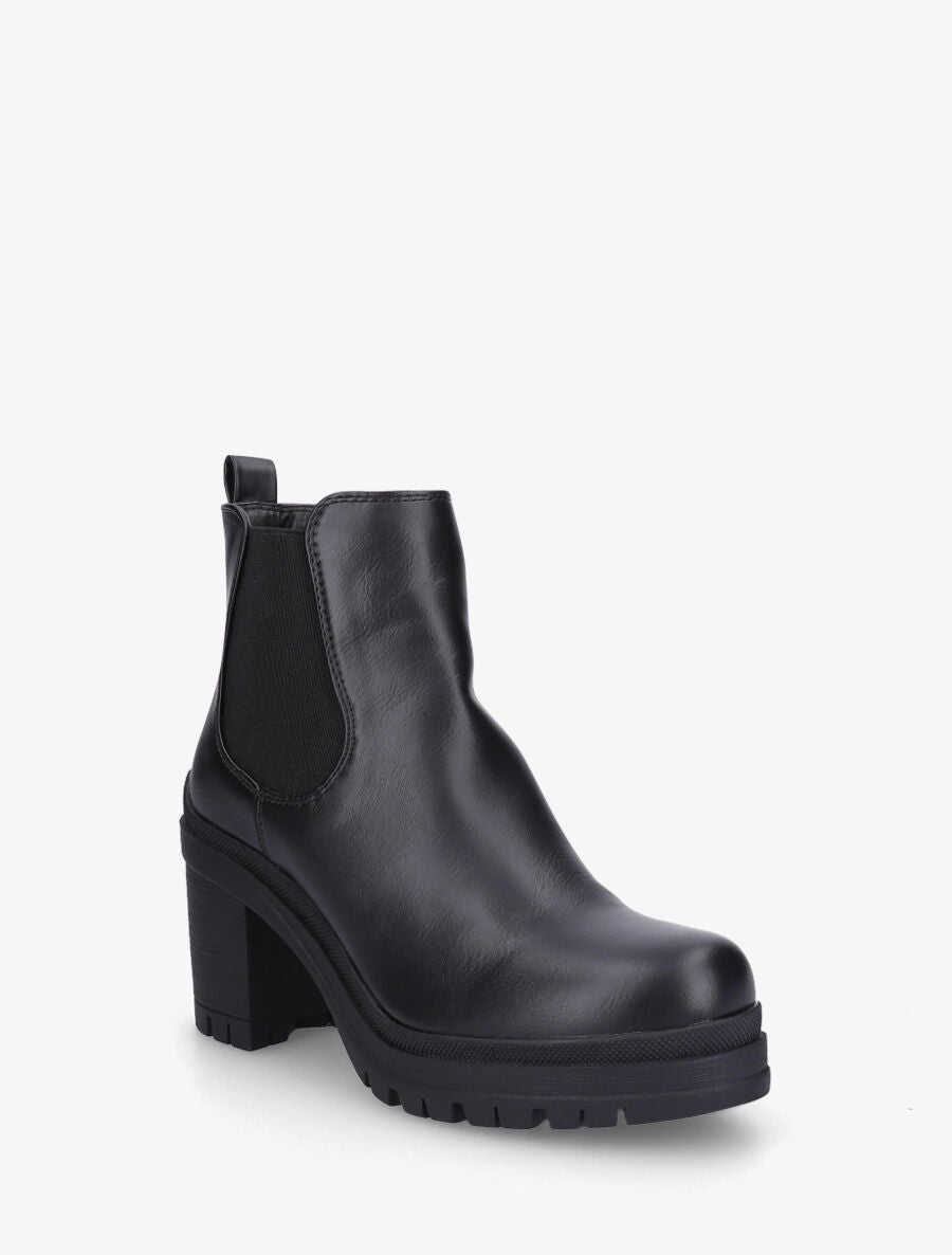 Bottines à semelle et talon crantés - Noir - 2