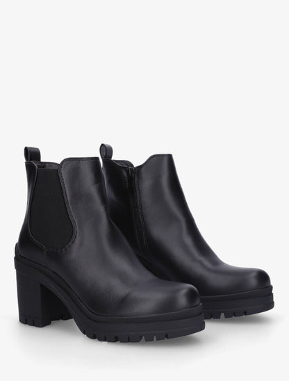 Bottines à semelle et talon crantés - Noir - 4
