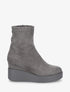 Bottines compensées en suédine et souples - Gris - 5