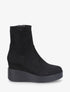 Bottines compensées en suédine et souples - Noir - 5