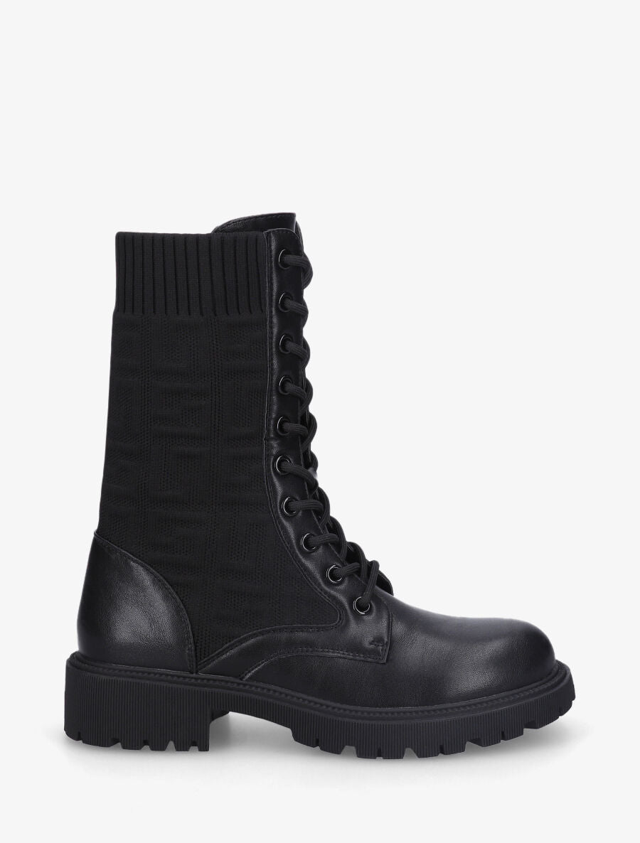 Bottines chaussettes à imprimé grec - Noir - 5