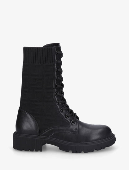 Bottines chaussettes à imprimé grec - Noir - 5