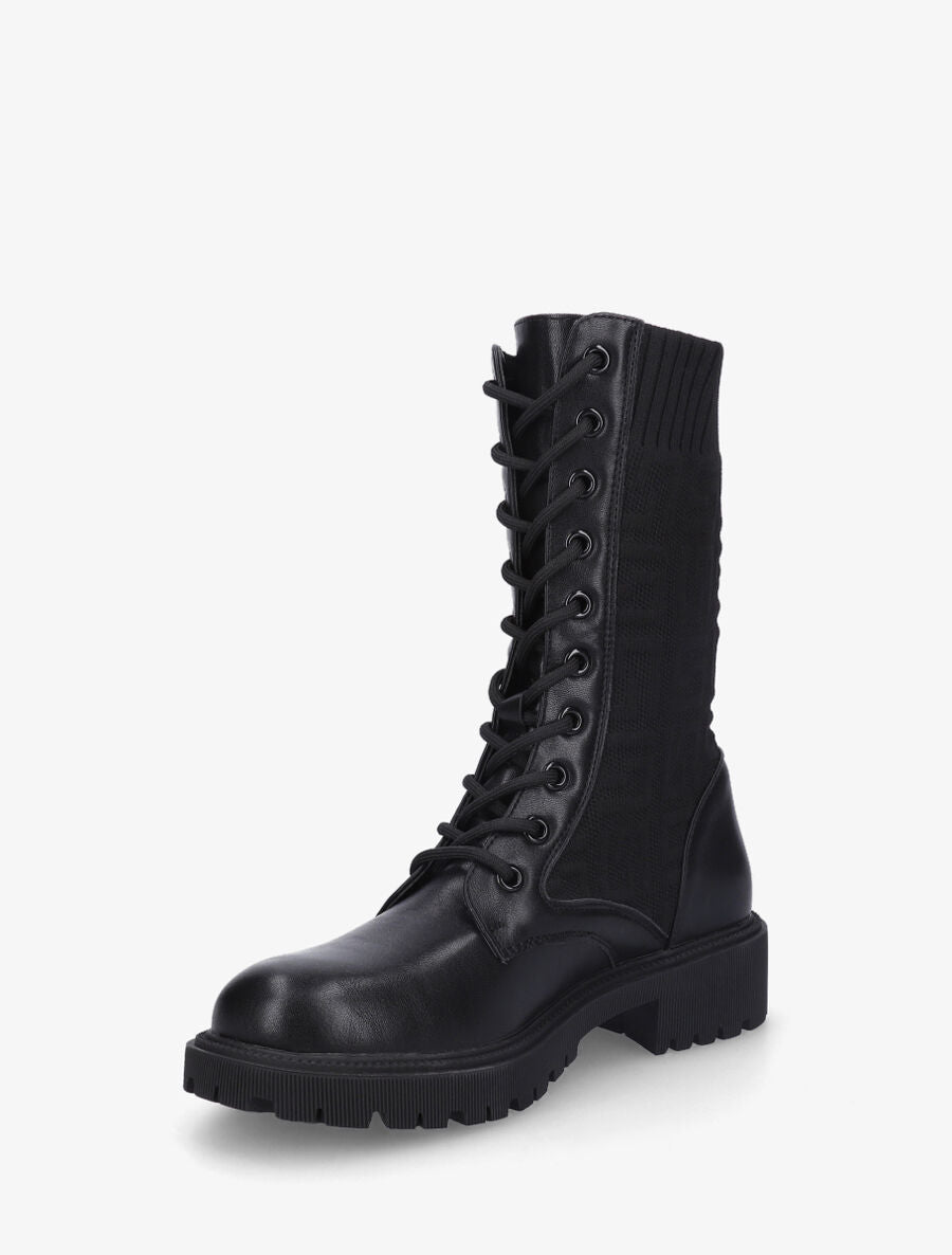 Bottines chaussettes à imprimé grec - Noir - 3