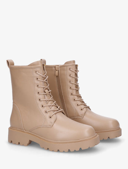 Bottines basiques en simili - Beige foncé - 4