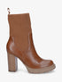 Bottines chaussettes à talon haut - Camel - 5