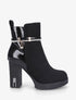 Bottines à talon haut et strass - Noir - 1