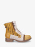 Bottines en simili multi textures - Jaune moutarde - 1