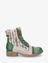 Bottines en simili multi textures - Vert - 5