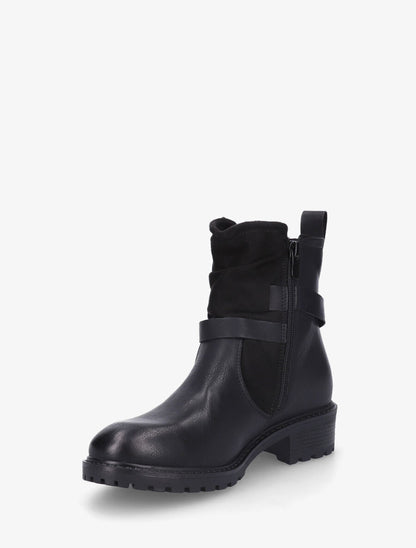 Bottines en simili à deux sangles - Noir - 3