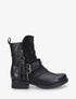 Bottines froncés à talon texturé - Noir - 1