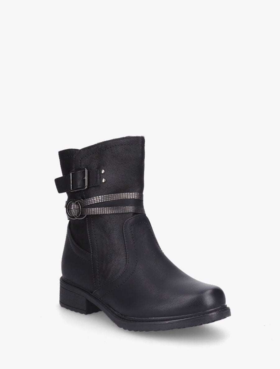 Bottines fourrées unies - Noir - 2