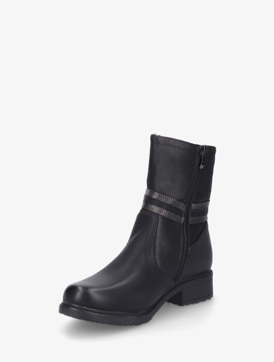Bottines fourrées unies - Noir - 3