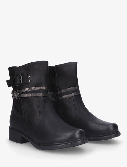 Bottines fourrées unies - Noir - 4