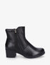 Bottines en simili texturées et double zips - Noir - 1