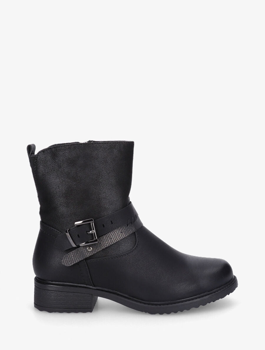 Bottines en simili effet vieilli - Noir - 5