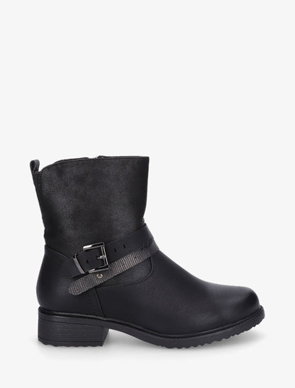 Bottines en simili effet vieilli - Noir - 5