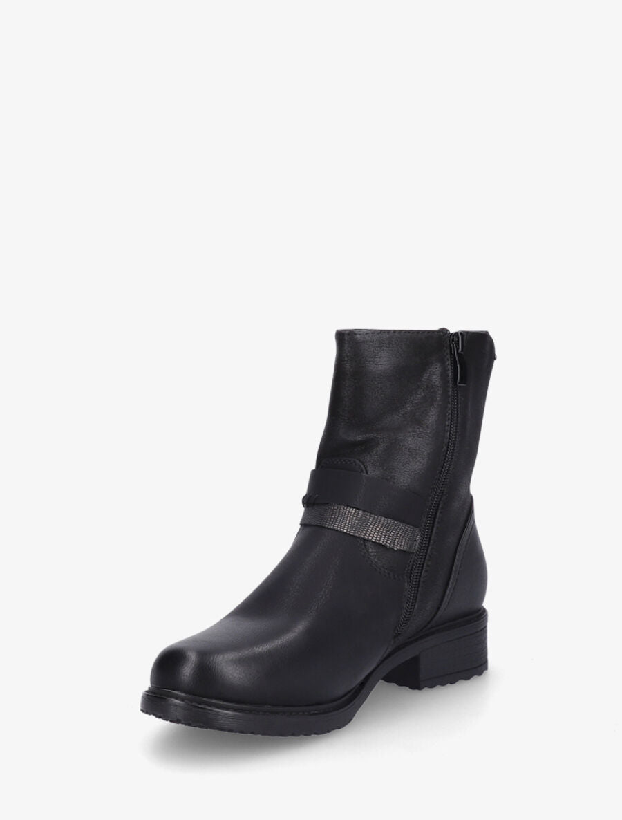 Bottines en simili effet vieilli - Noir - 3