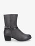 Bottines froncées en simili - Gris - 5