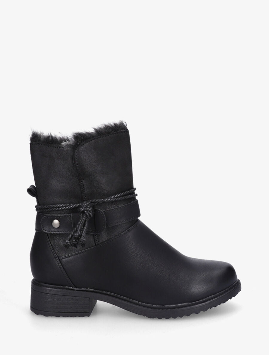 Bottines fourrées bi-matière - Noir - 1