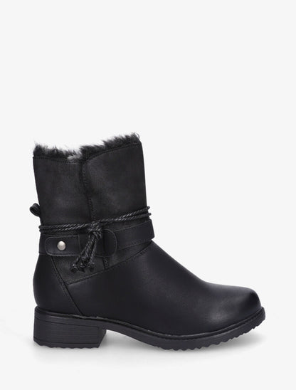 Bottines fourrées bi-matière - Noir - 1
