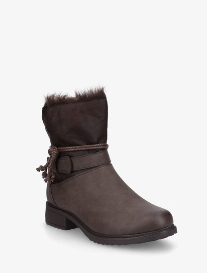 Bottines fourrées bi-matière - Marron - 2