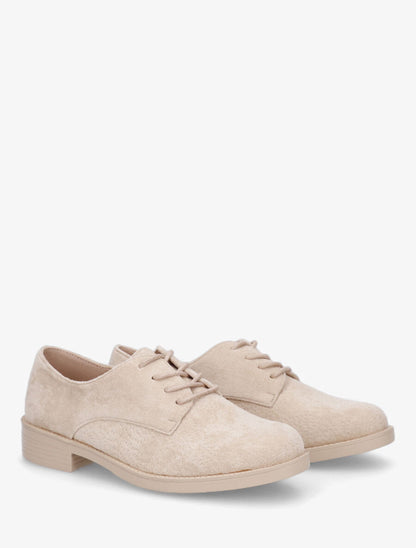 Derbies unies en suédine - Beige - 4