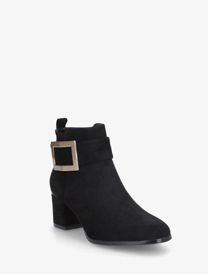 Bottines à boucle en suédine - Noir - 2
