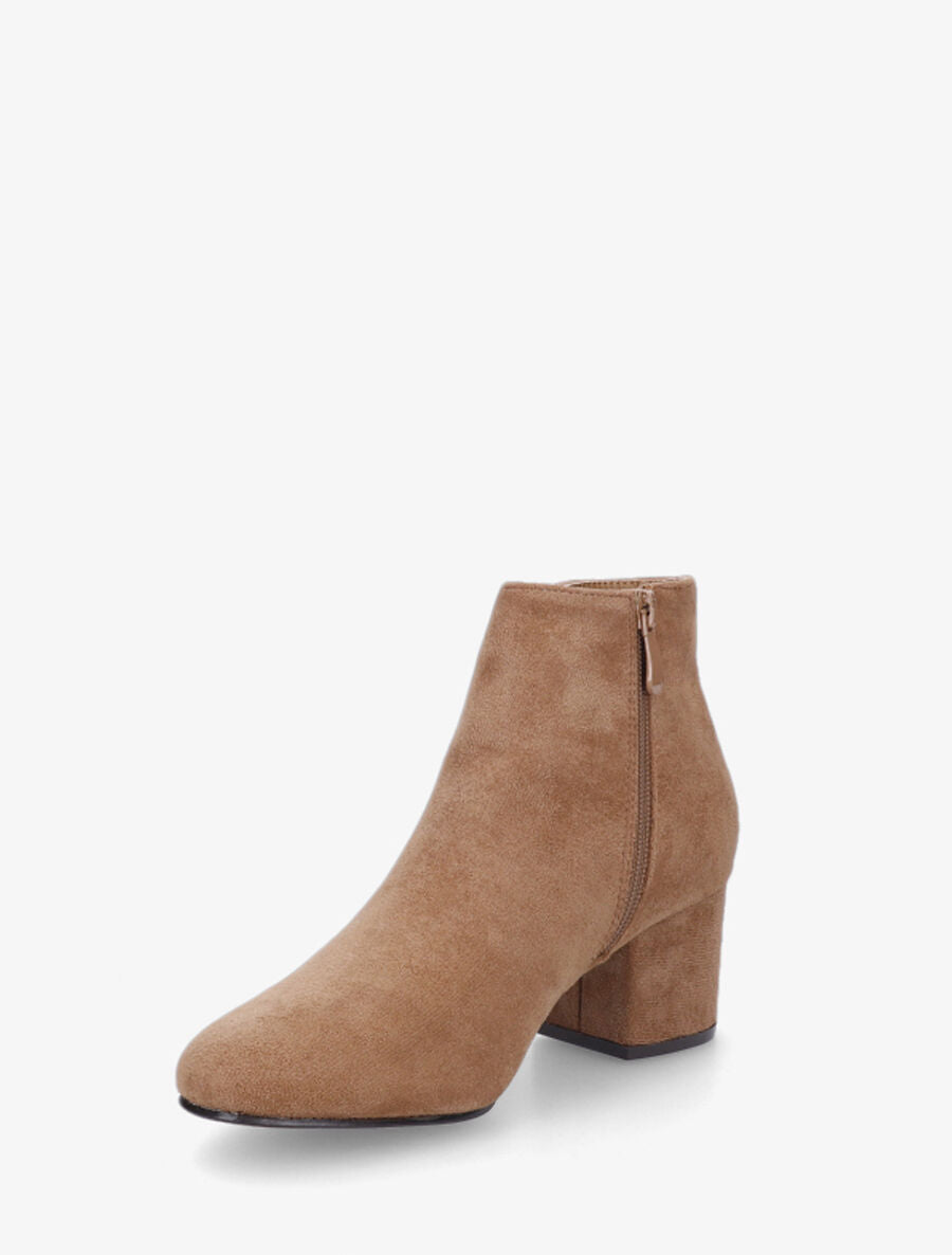 Bottines à talon en suédine - Beige - 3