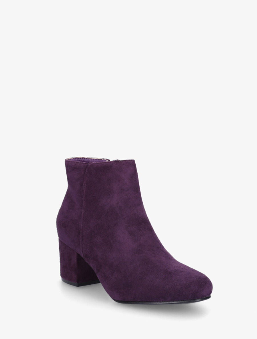 Bottines à talon en suédine - Violet - 2