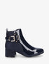 Bottines bi-matière à talon - Marine - 1