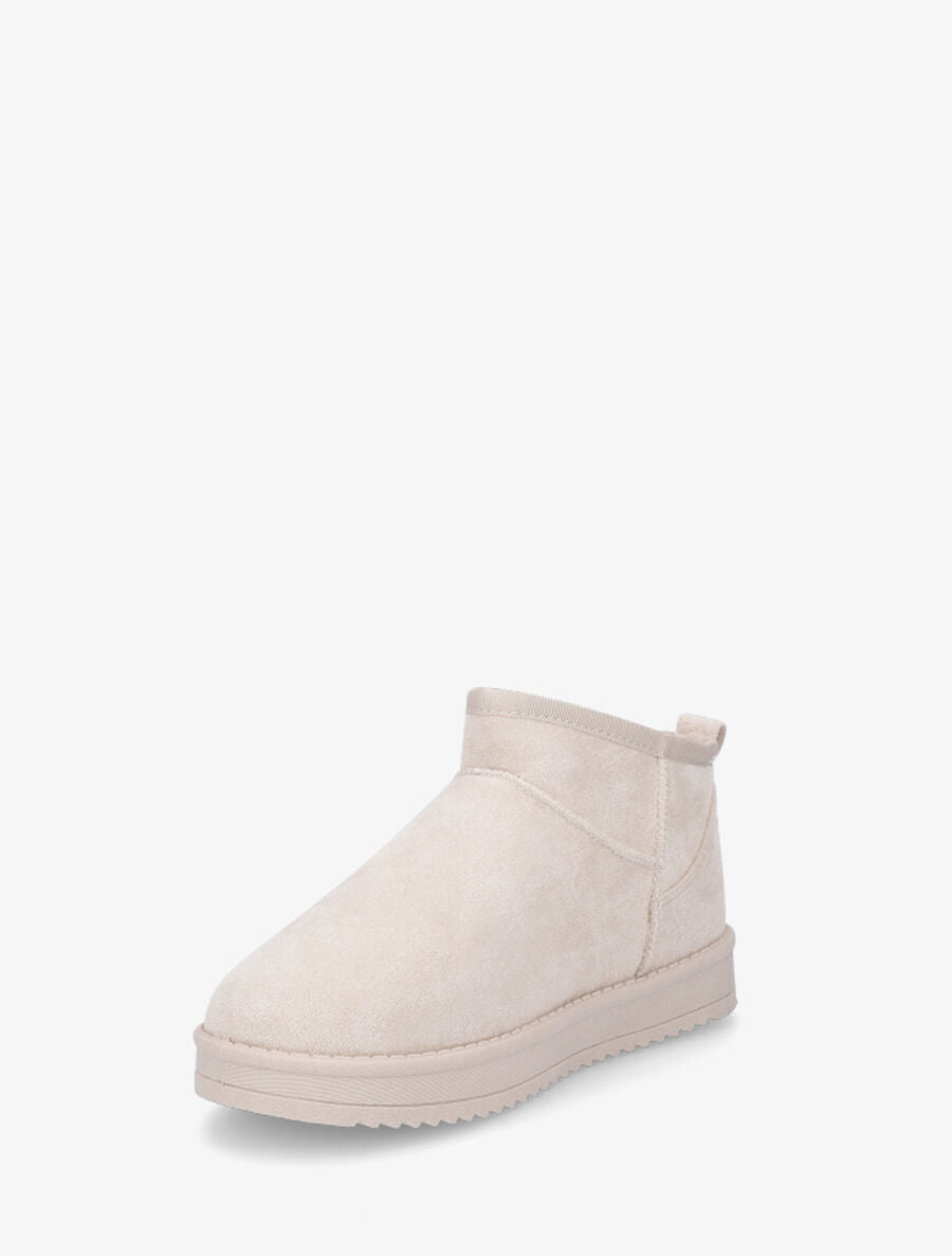 Low boots plates en suédine - Beige - 3