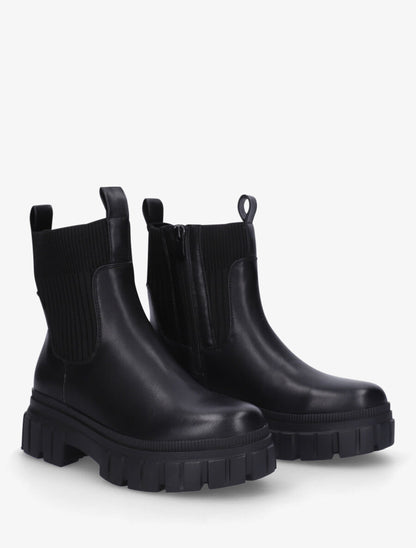 Bottines chaussettes à talon strié - Noir - 4