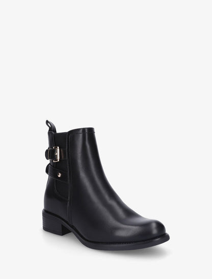 Bottines à cheville élastiquée en simili - Noir - 2