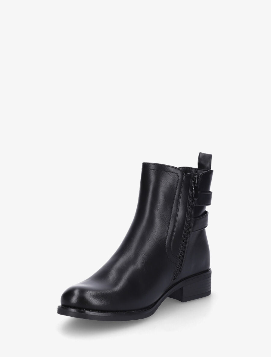 Bottines à cheville élastiquée en simili - Noir - 3