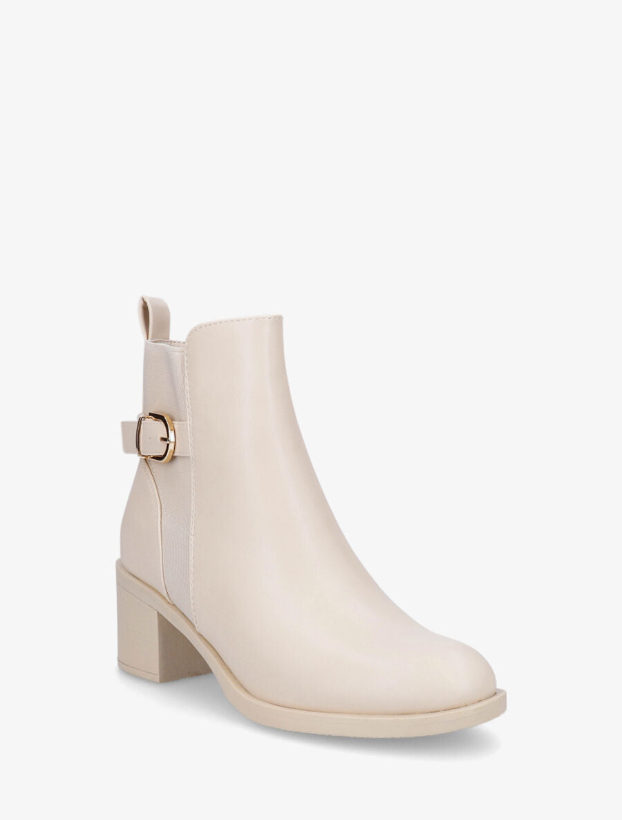 Bottines élastiquées unies - Crème - 2