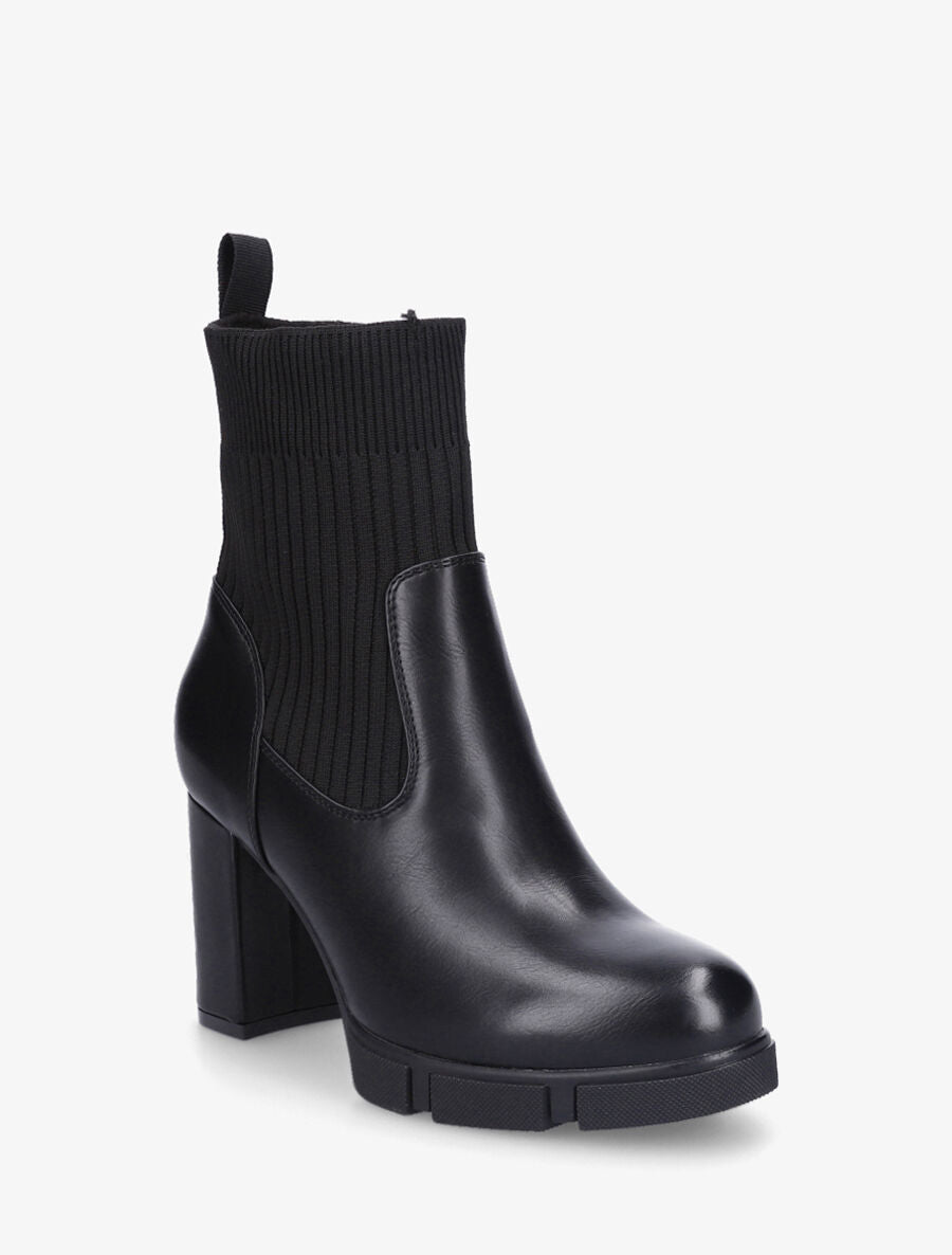 Bottines style chaussettes à talon - Noir - 2