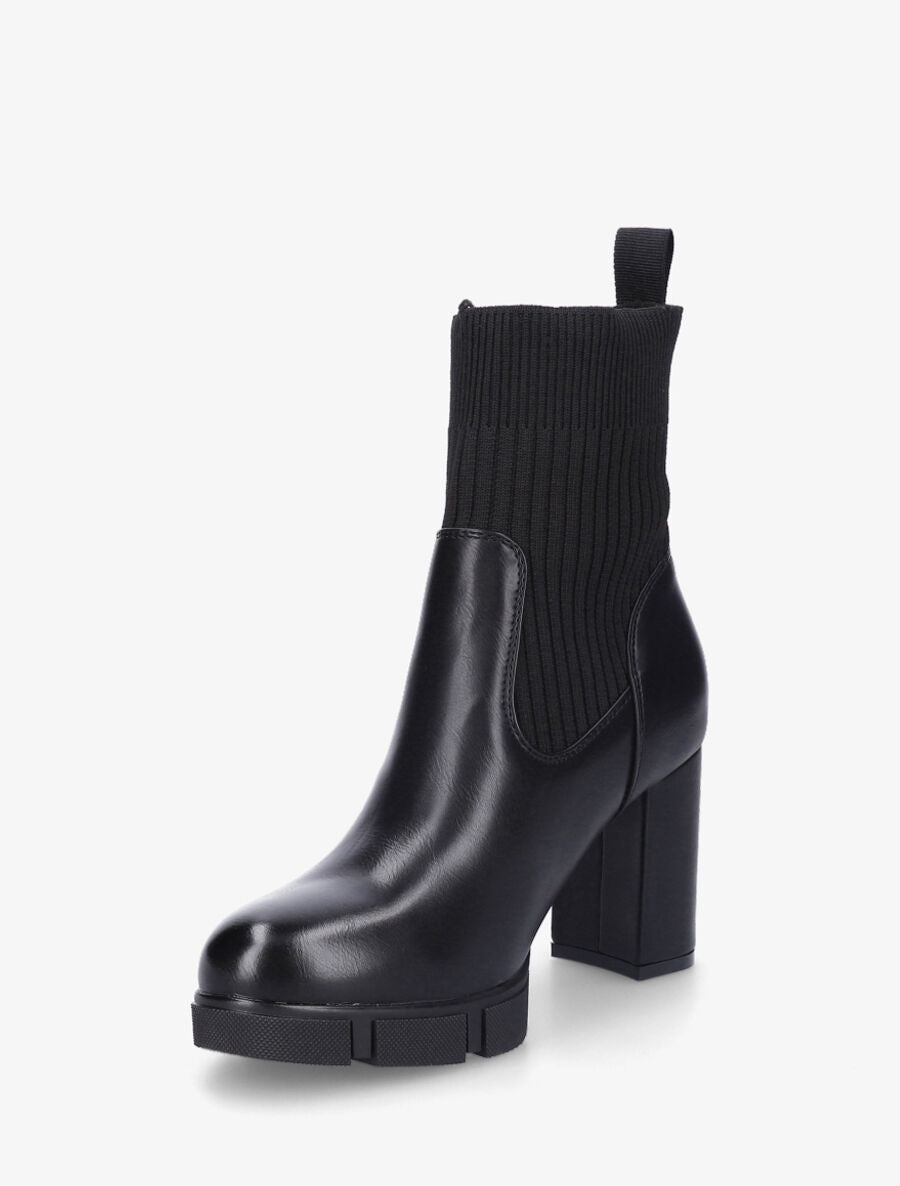 Bottines style chaussettes à talon - Noir - 3